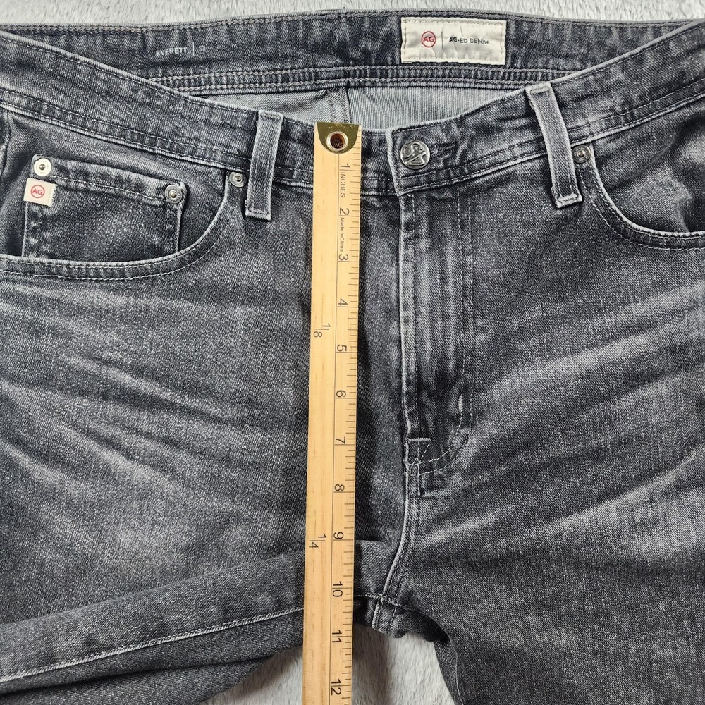 AG Adriano Goldschmied Jeans Mens 34x33 Gray Everett Slim Straight Stretch Faded - Picture 4 of 13